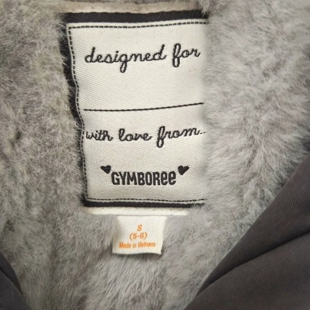 GYMBOREE JACKET GIRLS SZ S 5-6 GRAY PINK